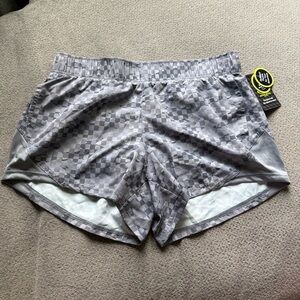 Athletic Gray Checkered Women's Shorts Core Running Shorts Medium NWT